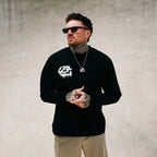 Black Distorted Oversize Long Sleeve