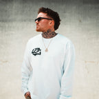 White Distorted Oversize Long Sleeve