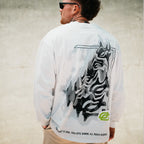 White Distorted Oversize Long Sleeve
