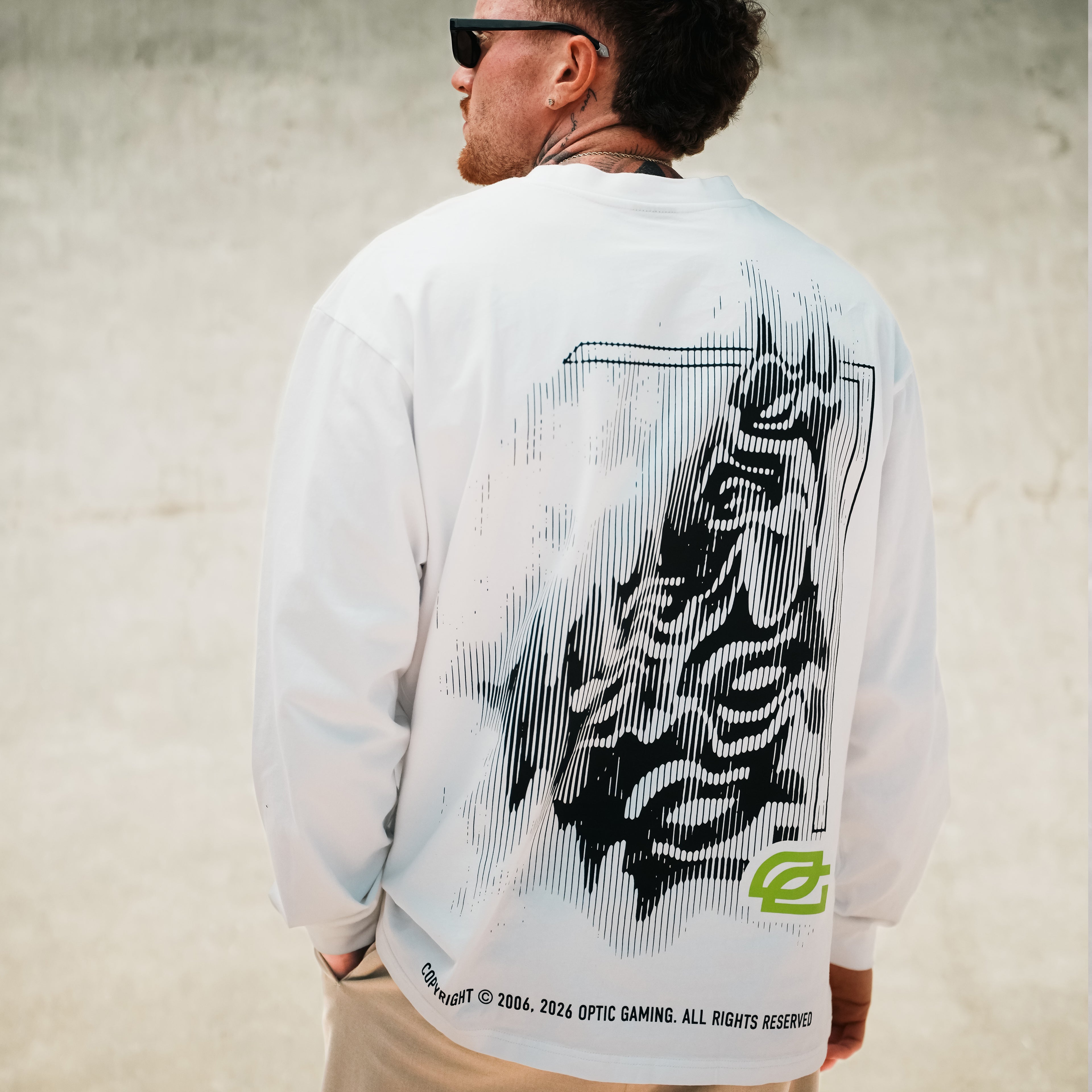 White Distorted Oversize Long Sleeve