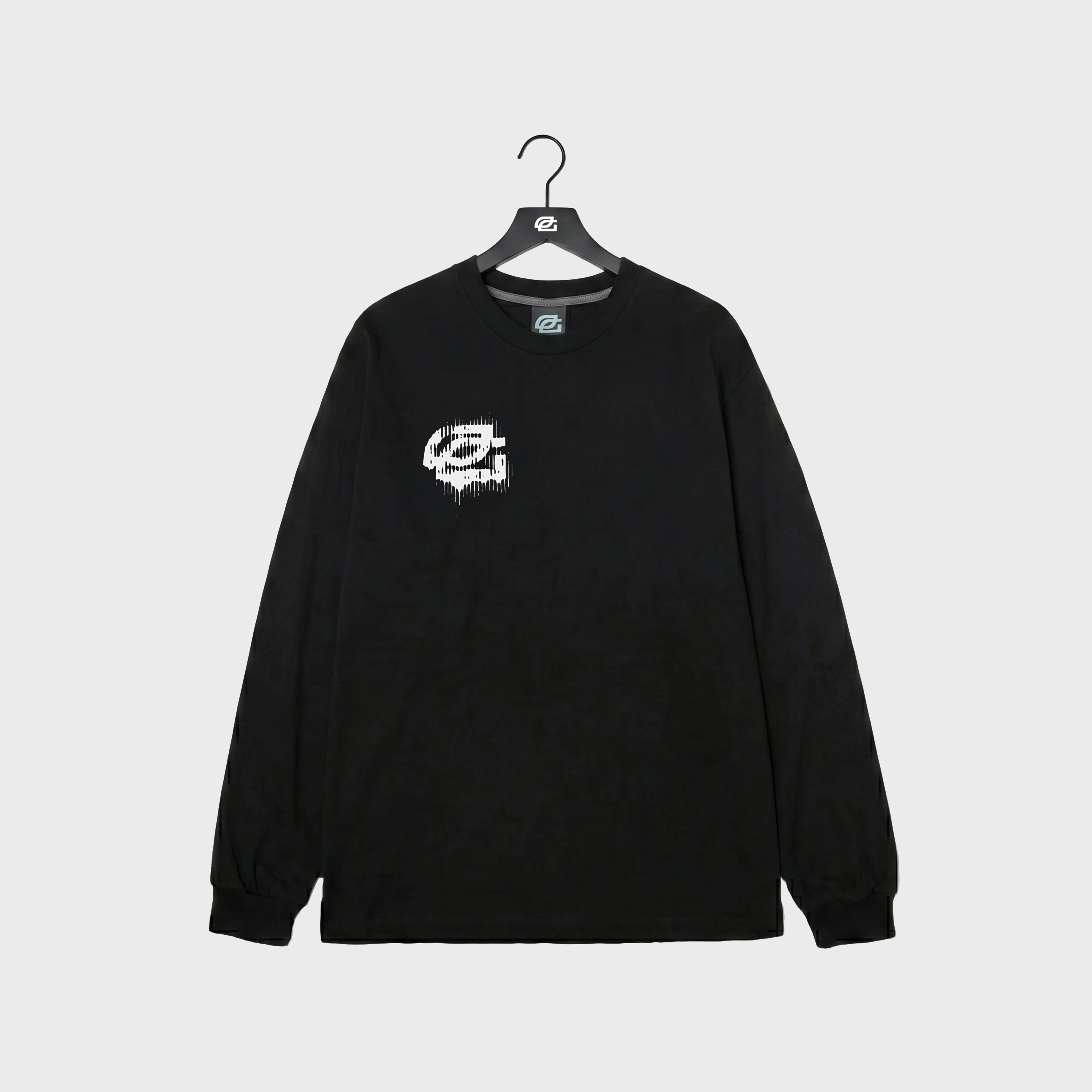 Black Distorted Oversize Long Sleeve – OpTic