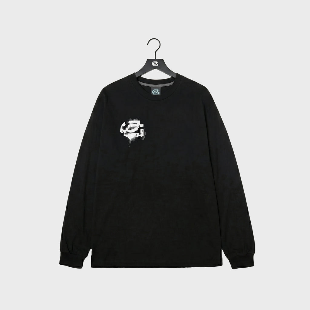Black Distorted Oversize Long Sleeve