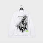 White Distorted Oversize Long Sleeve