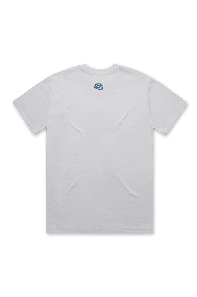 Green Label Heavyweight Shattered Tee - White back with logo on near neckline